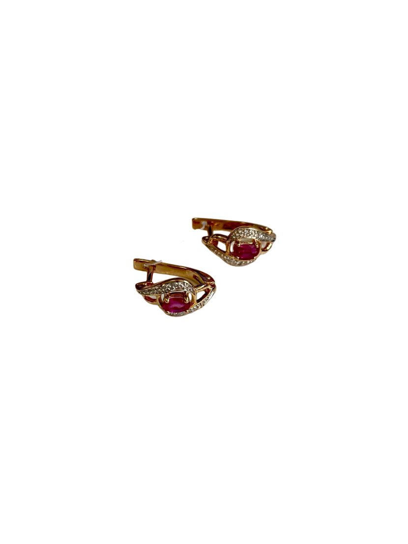 Серьги  (3,69 г, Золото, 585, вставка 0,3 г) РТ-00000696