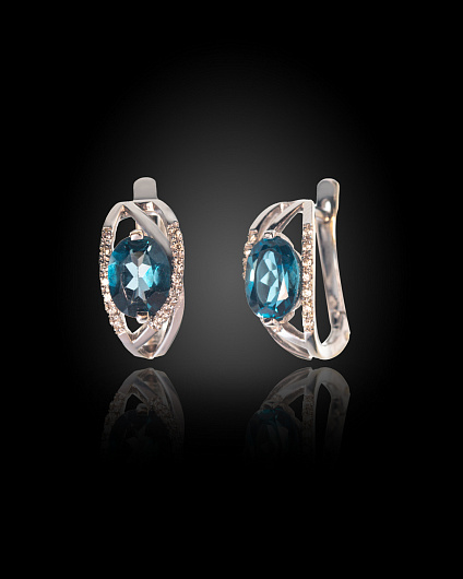 Серьги (4,5 г, Золото, 585, вставка 1,1 г) ОК-00000980